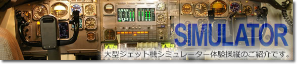 ここでは、大型ジェット機シミュレーターの体験操縦について紹介しています。